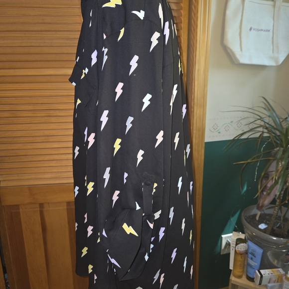 Torrid Black Blouse with Colorful Lightning Pattern - Picture 4 of 5